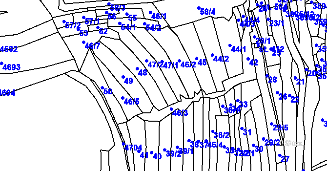 Parcela st. 46 v KÚ Valašská Senice, Katastrální mapa