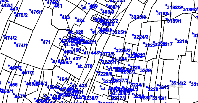 Parcela st. 3973/3 v KÚ Valašská Senice, Katastrální mapa