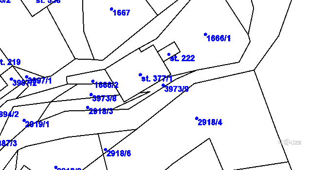 Parcela st. 3973/9 v KÚ Valašská Senice, Katastrální mapa