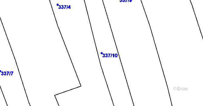 Parcela st. 337/10 v KÚ Mirošov u Valašských Klobouk, Katastrální mapa