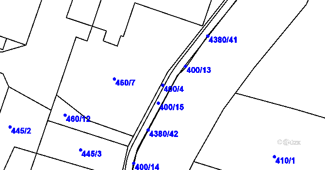 Parcela st. 400/4 v KÚ Valašské Klobouky, Katastrální mapa