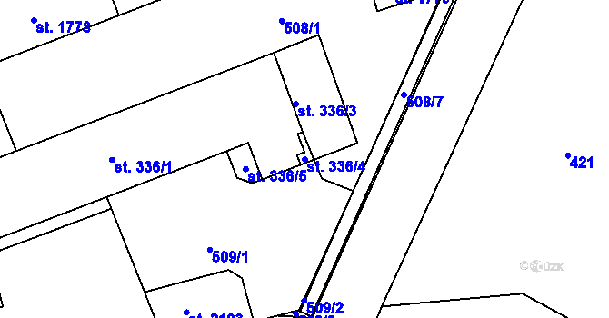 Parcela st. 336/4 v KÚ Valašské Klobouky, Katastrální mapa