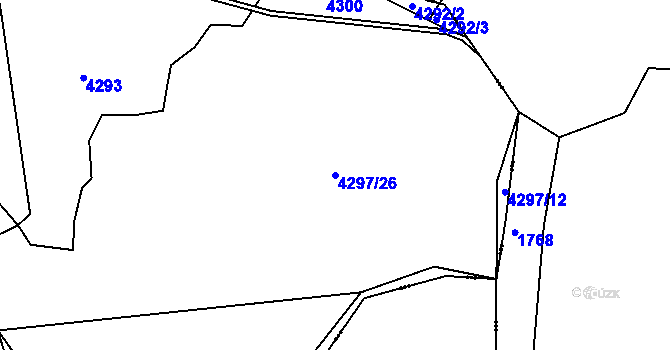 Parcela st. 4297/26 v KÚ Valašské Klobouky, Katastrální mapa