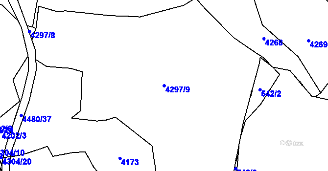 Parcela st. 4297/9 v KÚ Valašské Klobouky, Katastrální mapa