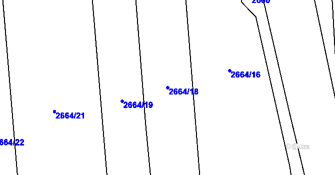 Parcela st. 2664/18 v KÚ Valašské Meziříčí-město, Katastrální mapa