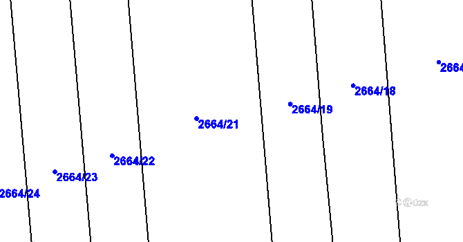 Parcela st. 2664/20 v KÚ Valašské Meziříčí-město, Katastrální mapa