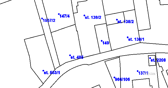 Parcela st. 139/1 v KÚ Krásno nad Bečvou, Katastrální mapa