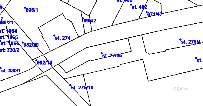 Parcela st. 275/5 v KÚ Krásno nad Bečvou, Katastrální mapa