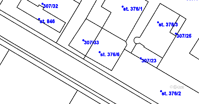 Parcela st. 376/6 v KÚ Krásno nad Bečvou, Katastrální mapa