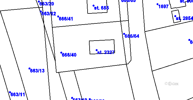 Parcela st. 2327 v KÚ Krásno nad Bečvou, Katastrální mapa