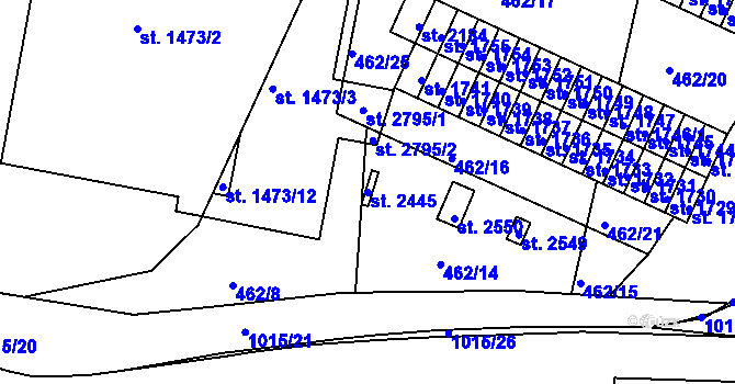 Parcela st. 2445 v KÚ Krásno nad Bečvou, Katastrální mapa