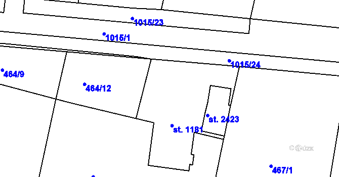 Parcela st. 464/14 v KÚ Krásno nad Bečvou, Katastrální mapa