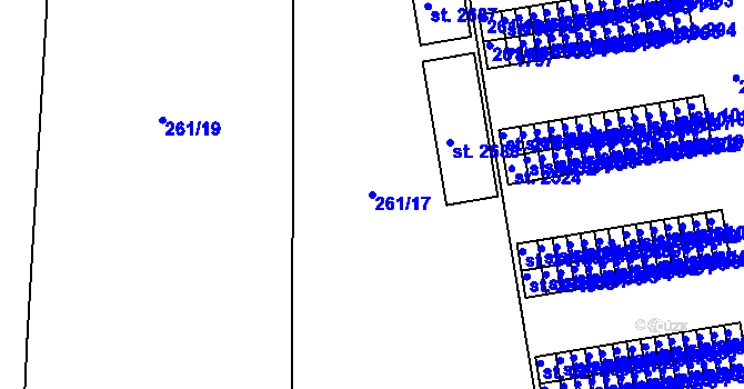 Parcela st. 261/17 v KÚ Krásno nad Bečvou, Katastrální mapa