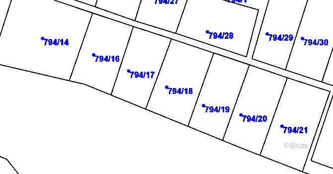 Parcela st. 794/18 v KÚ Krásno nad Bečvou, Katastrální mapa