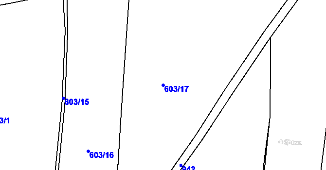 Parcela st. 603/17 v KÚ Krásno nad Bečvou, Katastrální mapa
