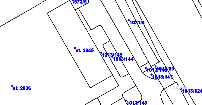 Parcela st. 1013/145 v KÚ Krásno nad Bečvou, Katastrální mapa