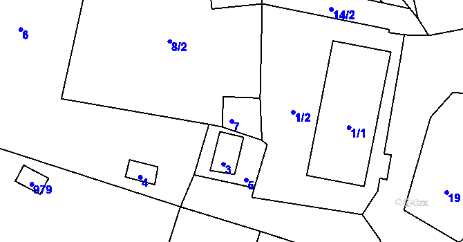 Parcela st. 7 v KÚ Krhová, Katastrální mapa