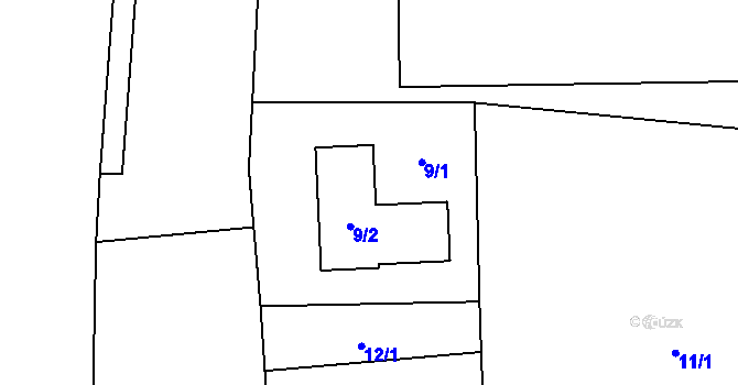 Parcela st. 9 v KÚ Krhová, Katastrální mapa