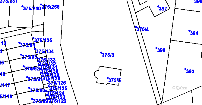 Parcela st. 375/3 v KÚ Krhová, Katastrální mapa