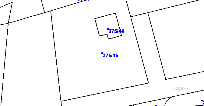Parcela st. 375/15 v KÚ Krhová, Katastrální mapa