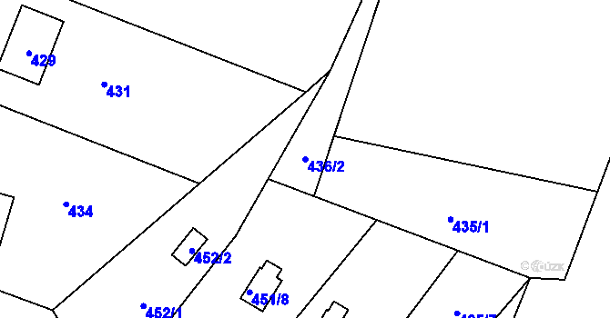 Parcela st. 436/2 v KÚ Krhová, Katastrální mapa