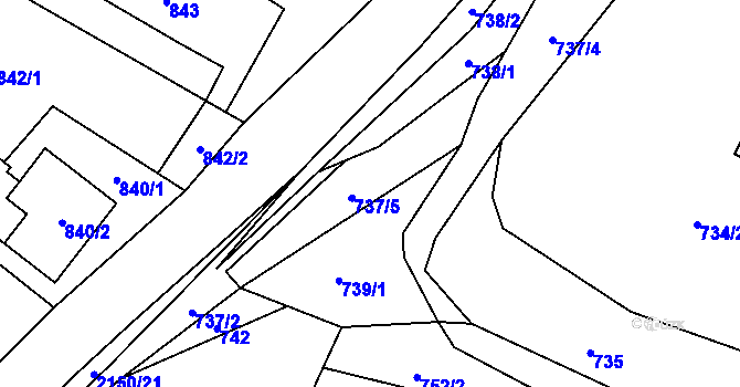 Parcela st. 737/3 v KÚ Krhová, Katastrální mapa