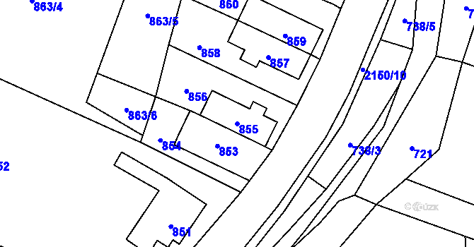 Parcela st. 855 v KÚ Krhová, Katastrální mapa