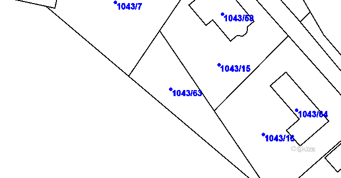 Parcela st. 1043/63 v KÚ Krhová, Katastrální mapa