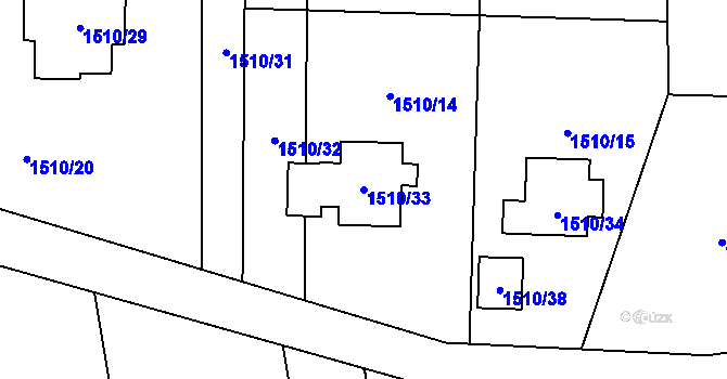 Parcela st. 1510/33 v KÚ Krhová, Katastrální mapa