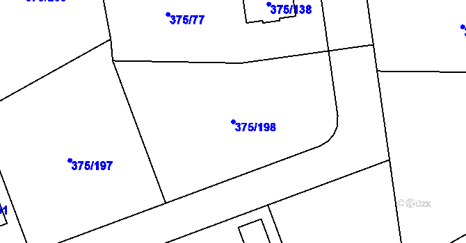Parcela st. 375/198 v KÚ Krhová, Katastrální mapa