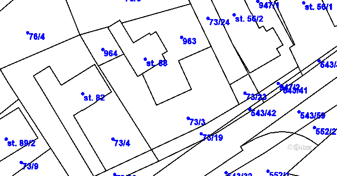 Parcela st. 88 v KÚ Valašské Příkazy, Katastrální mapa