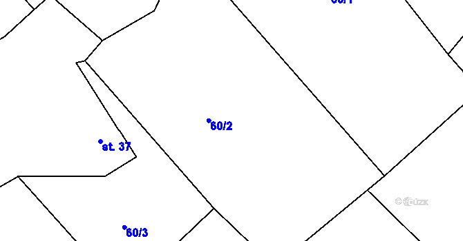 Parcela st. 60/2 v KÚ Valašské Příkazy, Katastrální mapa