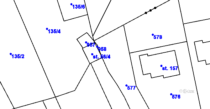 Parcela st. 56/6 v KÚ Valašské Příkazy, Katastrální mapa