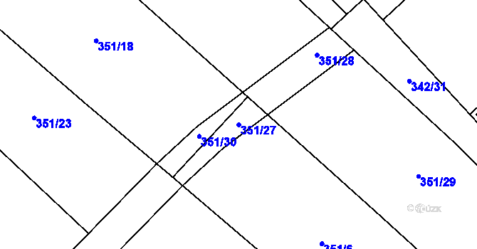 Parcela st. 351/27 v KÚ Valašské Příkazy, Katastrální mapa