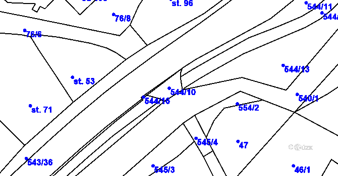 Parcela st. 544/10 v KÚ Valašské Příkazy, Katastrální mapa