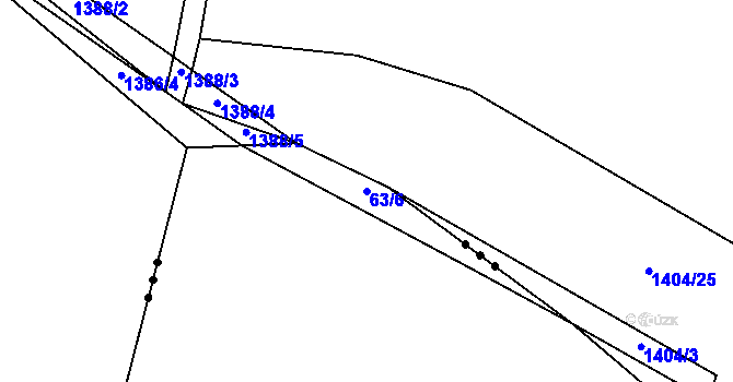 Parcela st. 63/6 v KÚ Valdice, Katastrální mapa