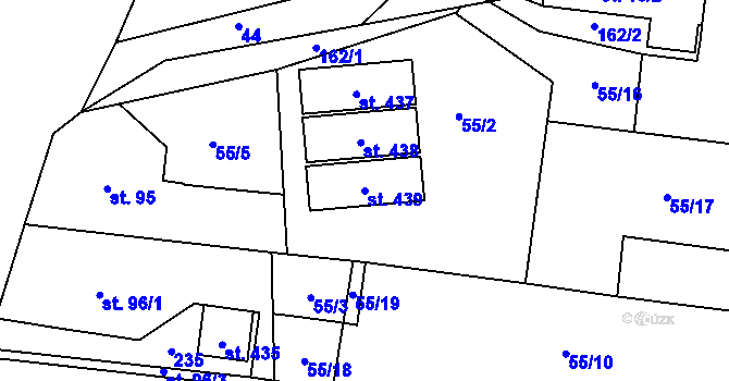 Parcela st. 439 v KÚ Valdice, Katastrální mapa