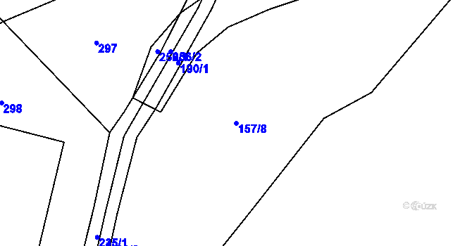 Parcela st. 157/8 v KÚ Pustá Proseč, Katastrální mapa