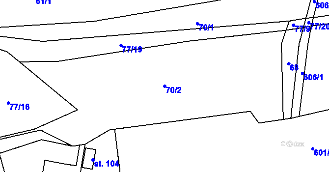 Parcela st. 70/2 v KÚ Valdov, Katastrální mapa