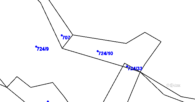 Parcela st. 724/10 v KÚ Valdov, Katastrální mapa