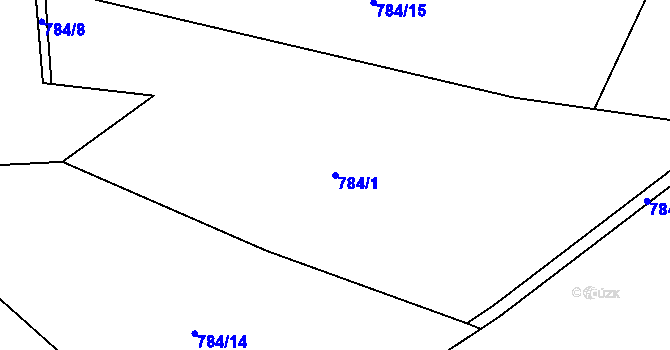 Parcela st. 784/1 v KÚ Valdov, Katastrální mapa