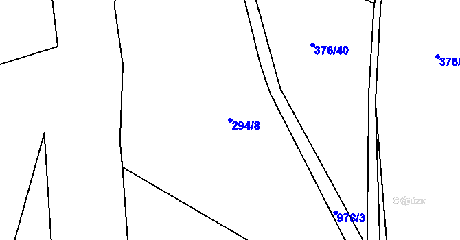 Parcela st. 294/8 v KÚ Valdov, Katastrální mapa