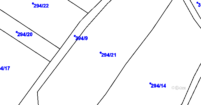 Parcela st. 294/21 v KÚ Valdov, Katastrální mapa