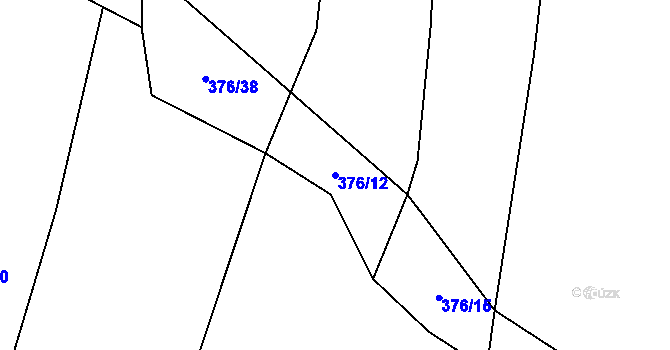 Parcela st. 376/12 v KÚ Valdov, Katastrální mapa