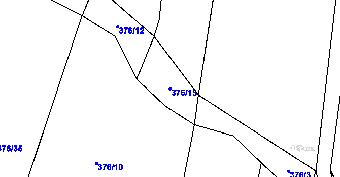 Parcela st. 376/15 v KÚ Valdov, Katastrální mapa