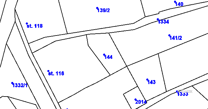 Parcela st. 144 v KÚ Valeč v Čechách, Katastrální mapa
