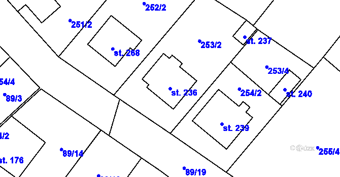 Parcela st. 236 v KÚ Valeč u Hrotovic, Katastrální mapa