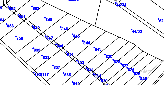 Parcela st. 192/59 v KÚ Valeč u Hrotovic, Katastrální mapa