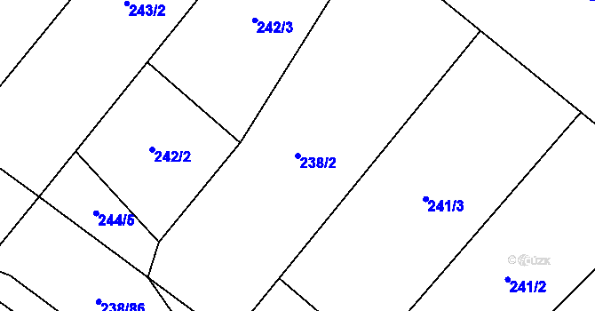 Parcela st. 238/2 v KÚ Valeč u Hrotovic, Katastrální mapa