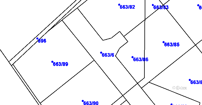 Parcela st. 663/6 v KÚ Valeč u Hrotovic, Katastrální mapa